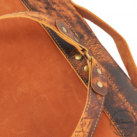 Кожаный рюкзак "Школьник" (терракот со старением)